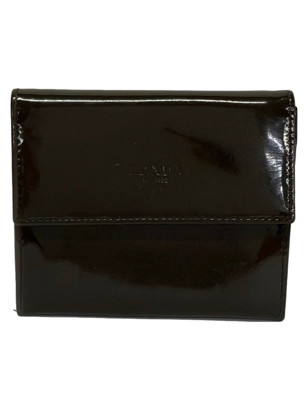 Prada Coin Purse Dark Brown Leather